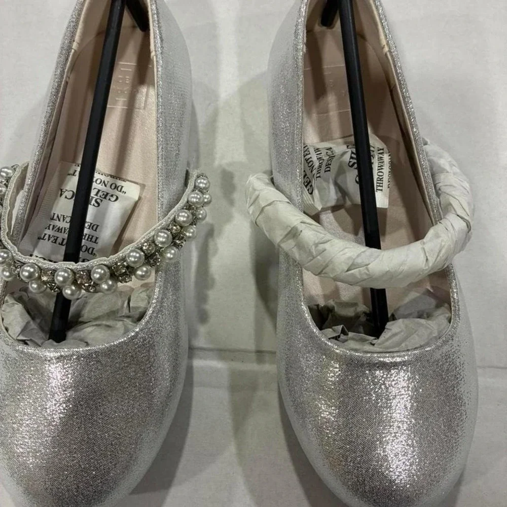 David Bridal Silver glitter Dress Size 11Y‎